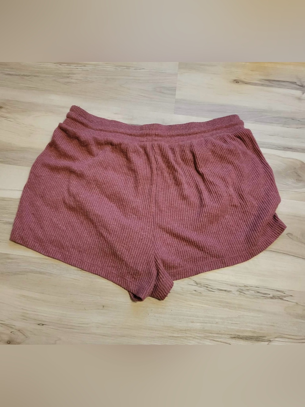 Colsie Ribbed Mauve Pink Lounge Shorts - Picture 2 of 4